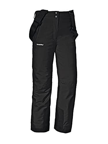 Schöffel Mädchen Ski Pants Joran G, wind- und wasserdichte Kinder Schneehose, wasserdichte Skihose mit Schneefang und Hosenträgern, black, 128 im Sale